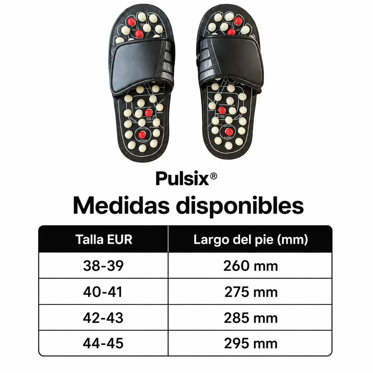 Pulsix® Sandalias de masaje por Acupresion para descansar los pies.