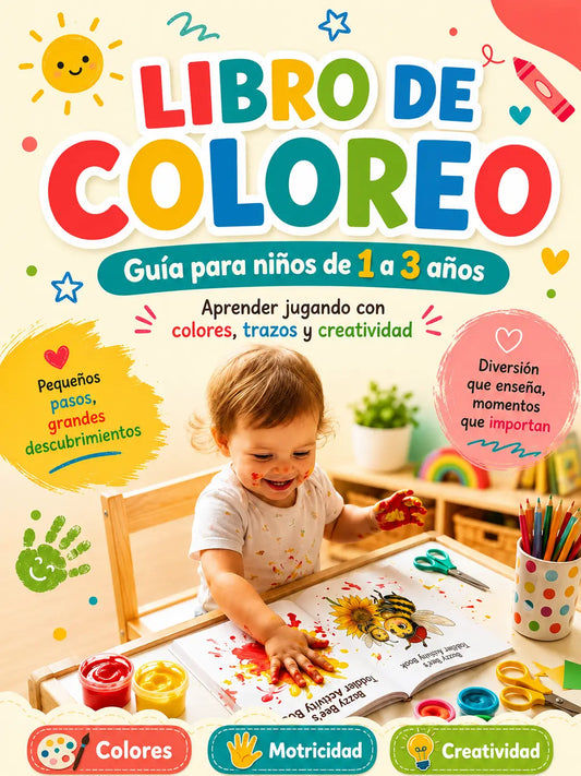ColorBby® Mi Primer Libro de Coloreo para Niños de 1 a 3 Años  Aprende Colores y Motricidad