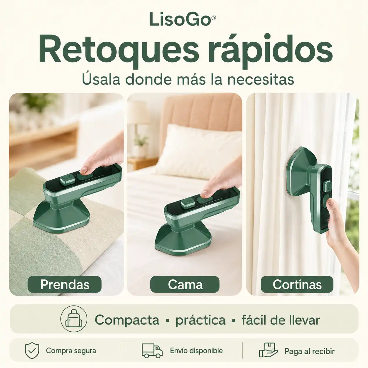 LisoGo® Mini Plancha A Vapor De Ropa Portatil