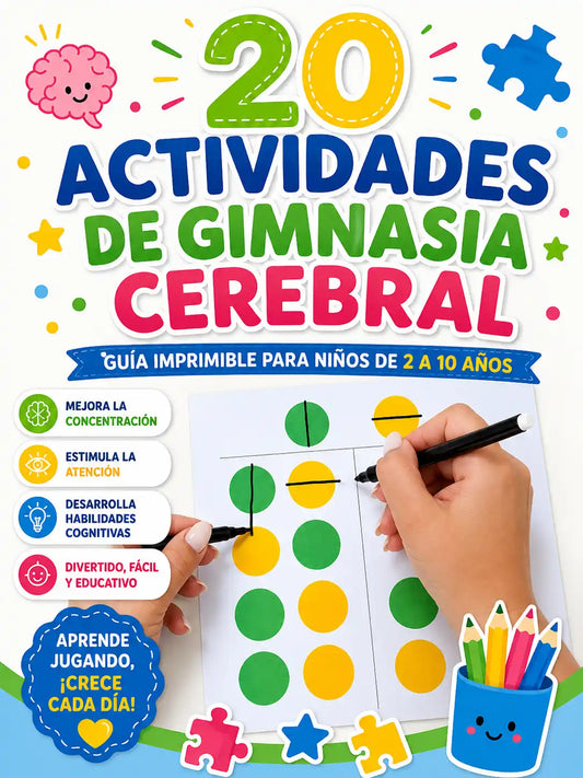 Guía Actividades de Gimnasia cerebral imprimible para niños de 2 a 14 años