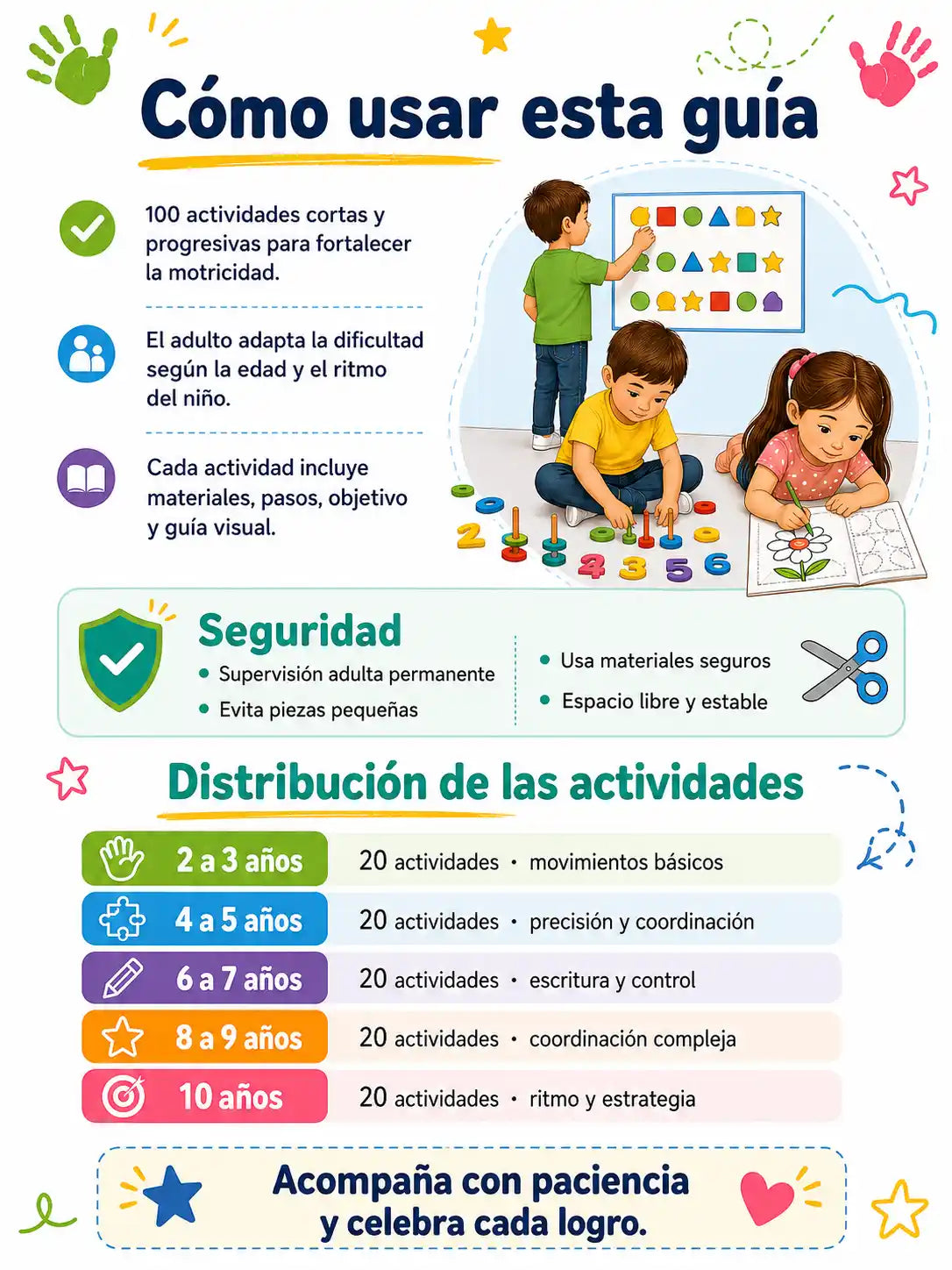 LogyChilds® Guía Didáctica: 100 Actividades de Motricidad para Niños de 2 a 10 Años