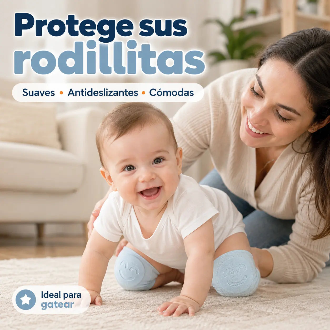 Gatezi® Rodilleras Antideslizantes para Bebé – Protección y Comodidad al Gatear